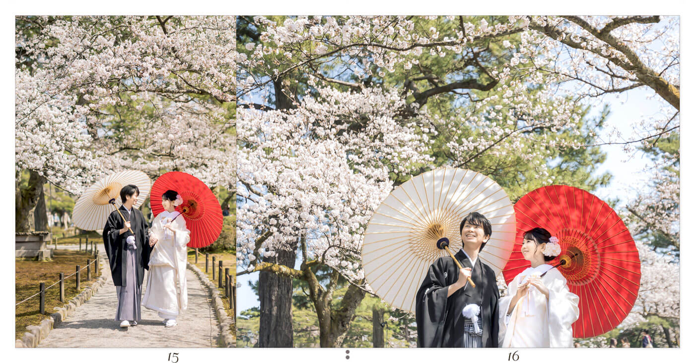 15～16ページ 兼六園 結婚式アルバム