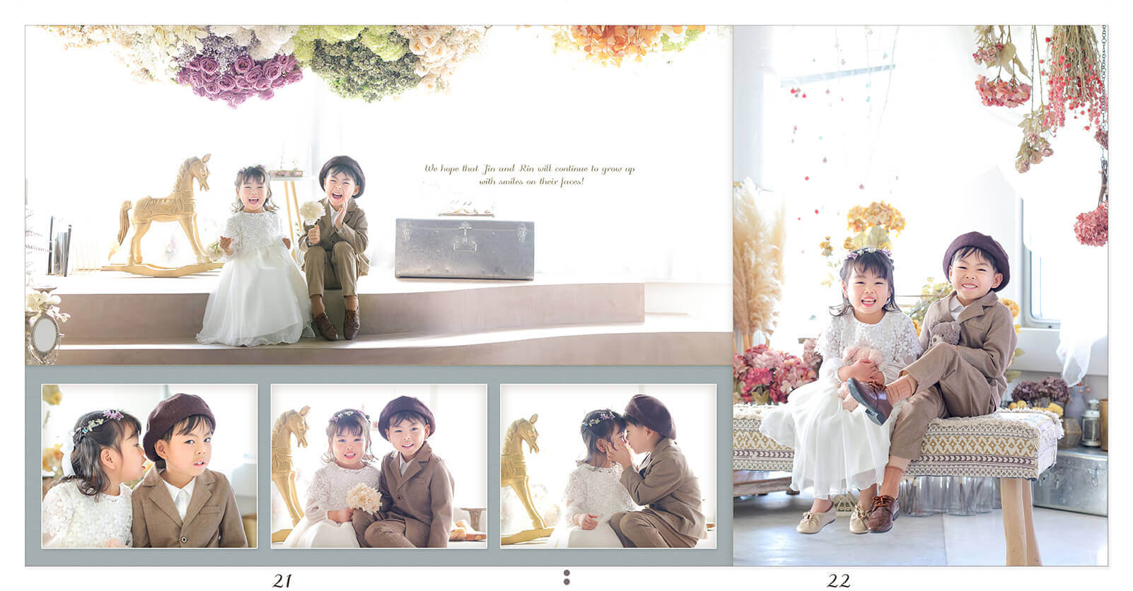 21～22ページ 家族アルバムのデザイン