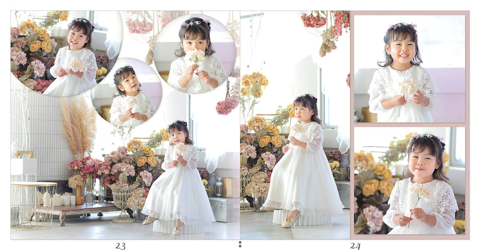 23～24ページ 家族アルバムのデザイン