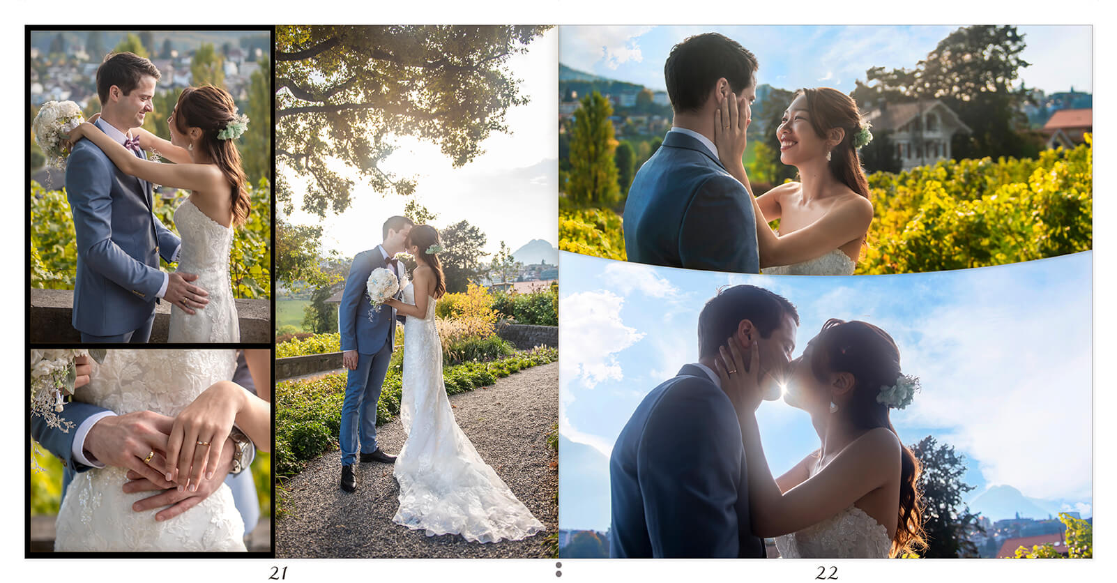 21～22ページ スイス 前撮りアルバム