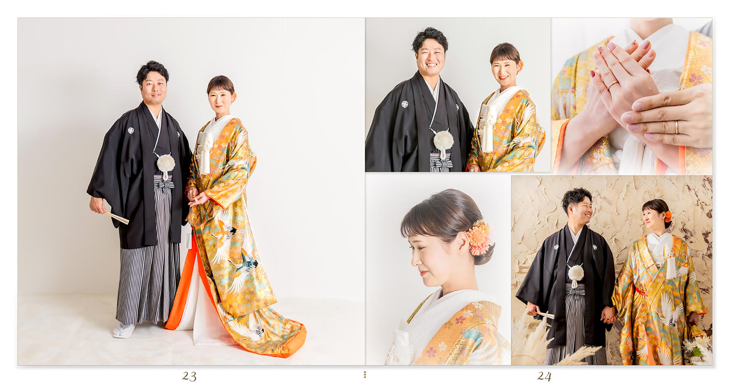 7～8ページ 
和装 フォトウェディングアルバム