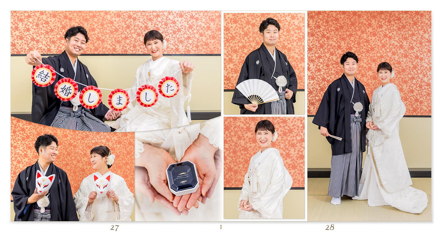 3～4ページ 
和装 フォトウェディングアルバム