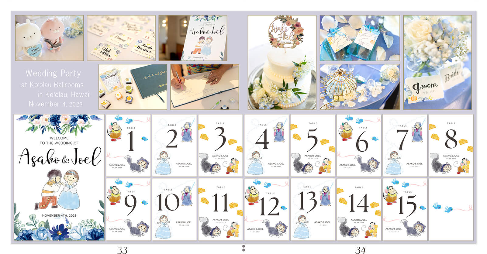 33～34ページ ハワイ 結婚披露宴アルバム