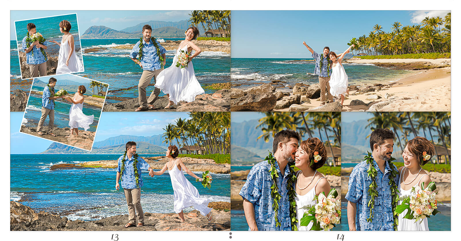13～14ページ ハワイ 結婚アルバム