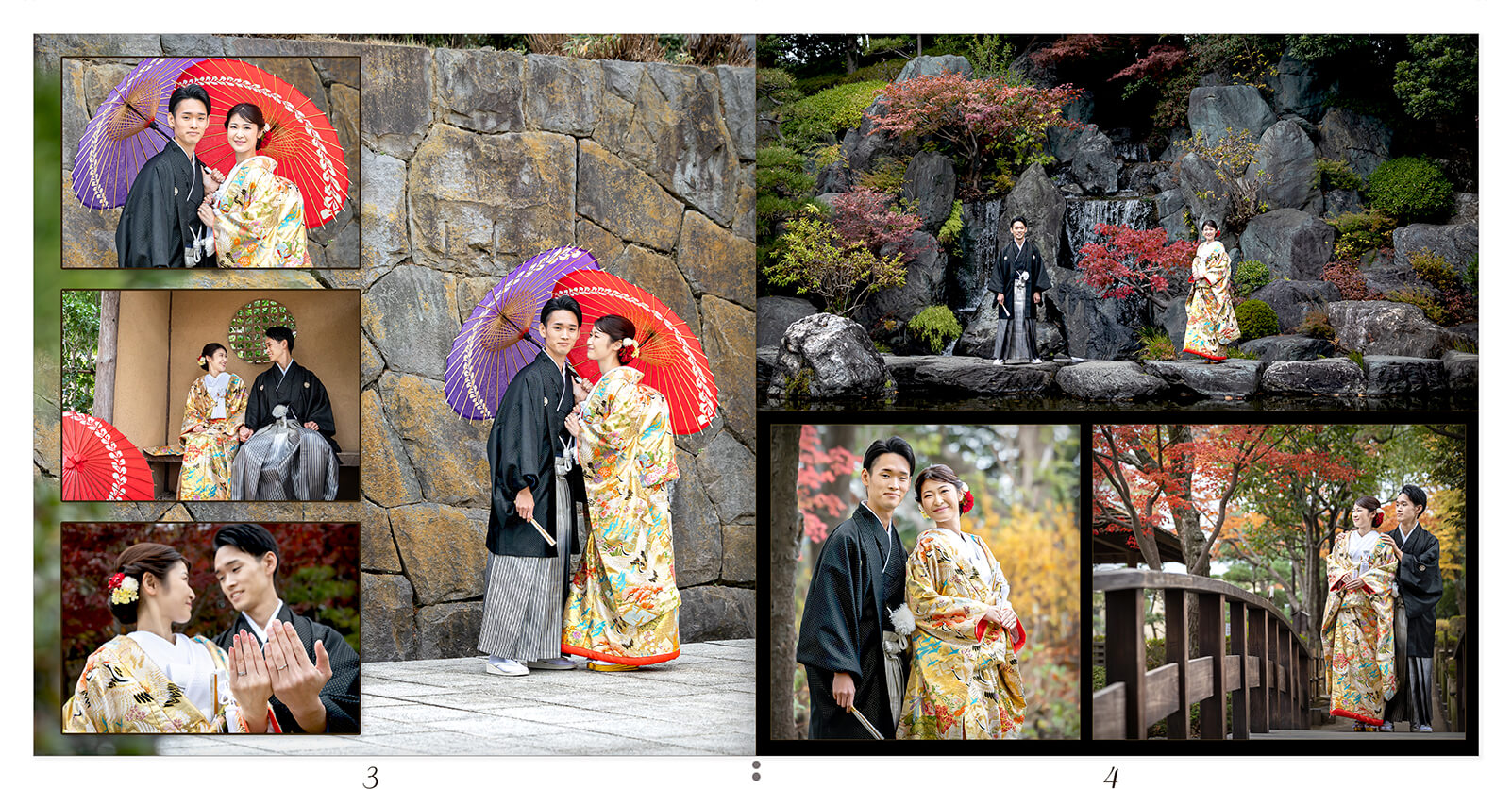 3～4ページ 花畑庭園 前撮りアルバム
