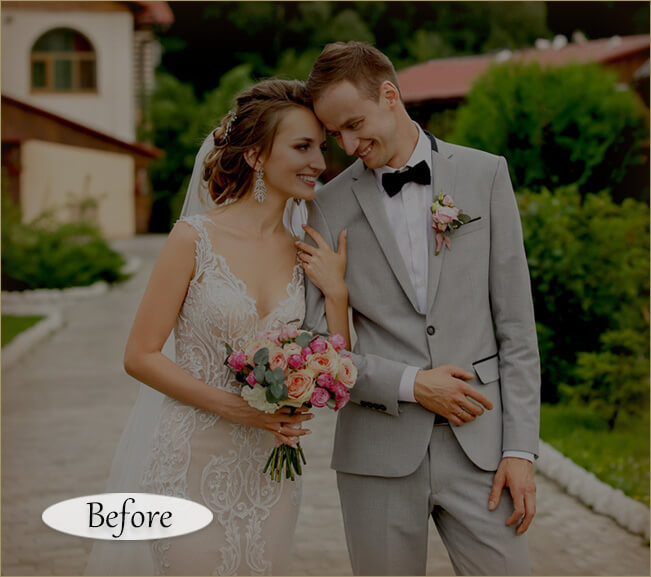 全体が暗い写真の補正前