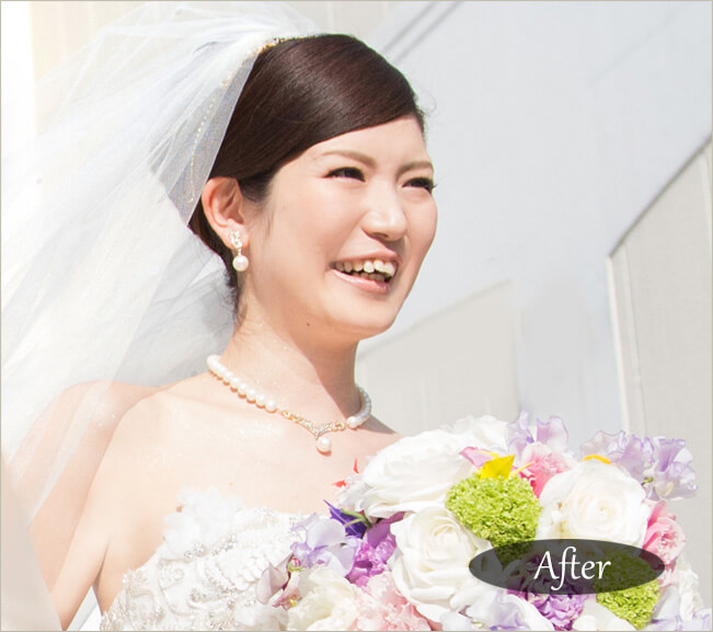 結婚式の写真 不要物除去 補正後