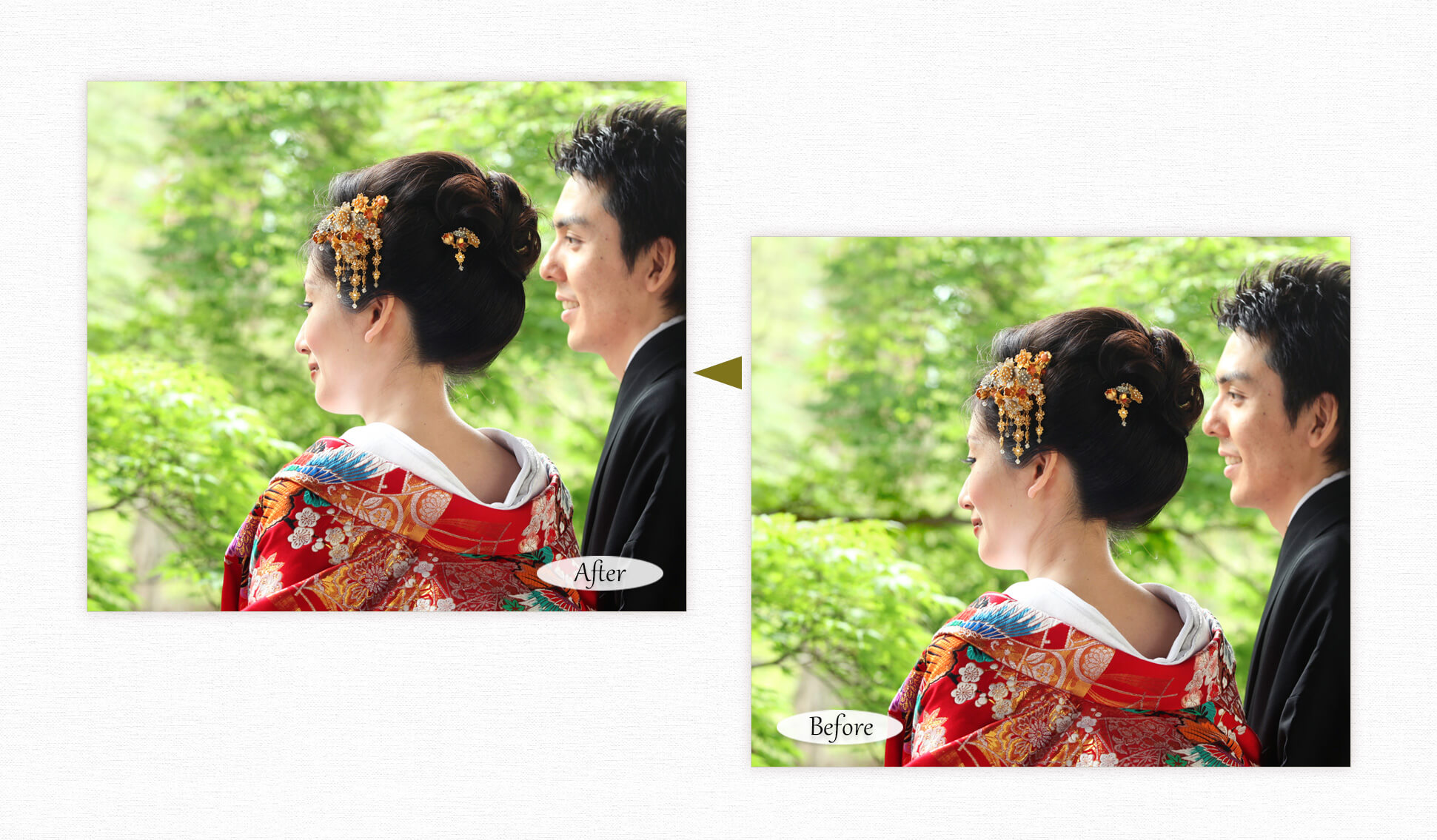 ウエディングの写真補正 不要物をなくす