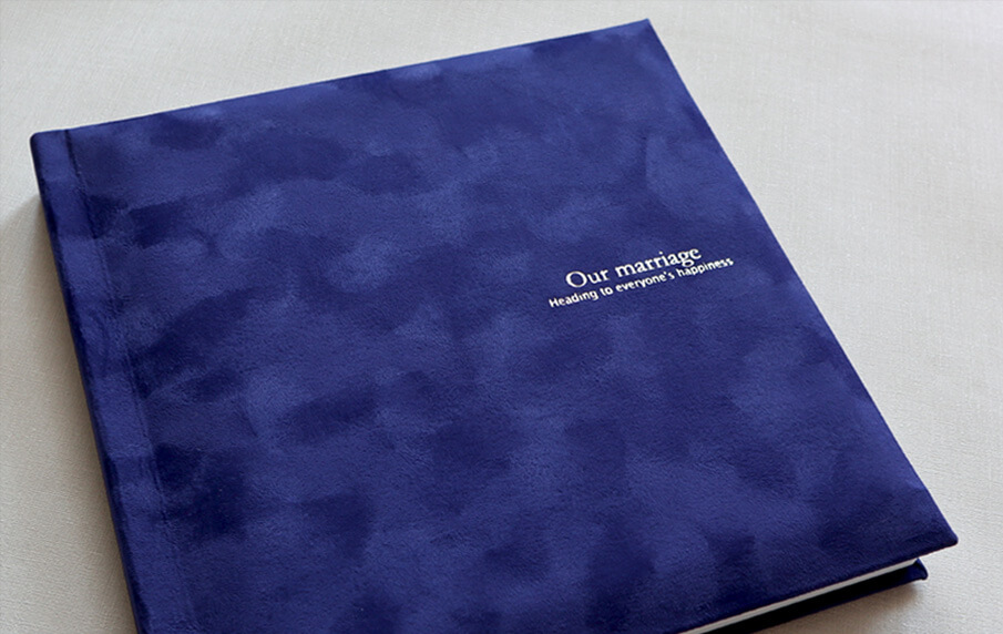 スエード調表紙 ブルー